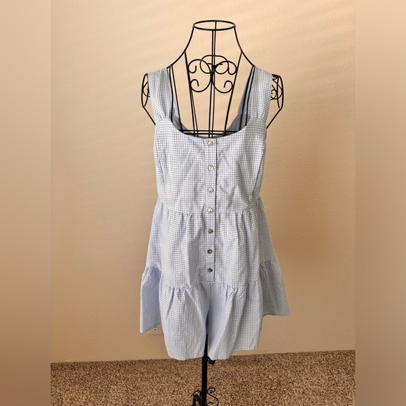 She + Sky Other - She & Sky Blue and White Romper